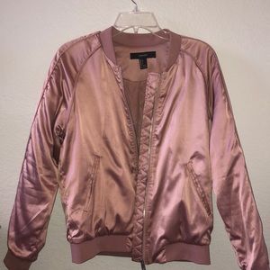 Rose gold bomber jacket